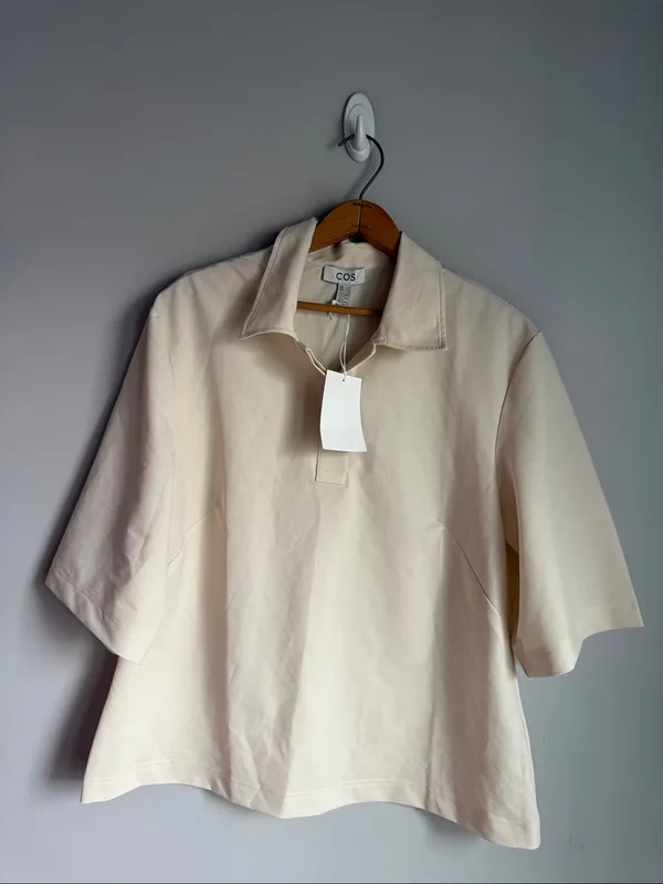 NEW COS minimal cotton polo shirt Medium - Image 2