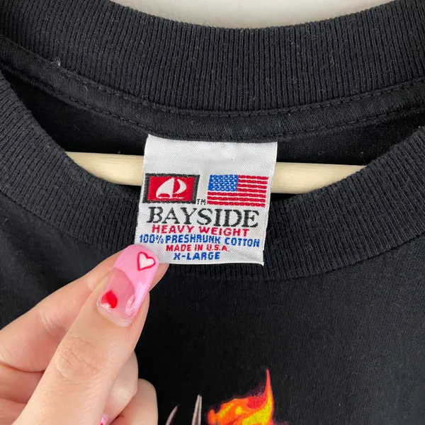 Darrell Nelson Vintage Black Orange Double Trouble No. 44 Racing Graphic Tee - Image 6