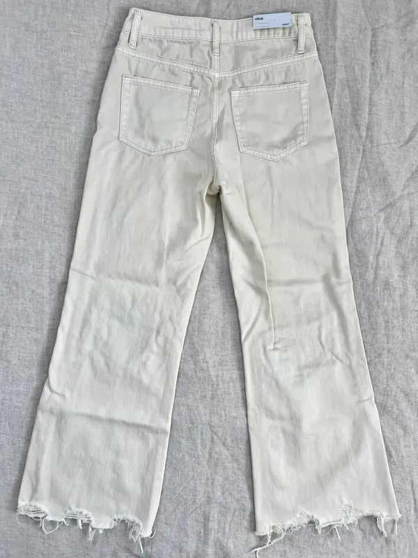 Vervet Distressed Crop Ivory Jeans - Image 4