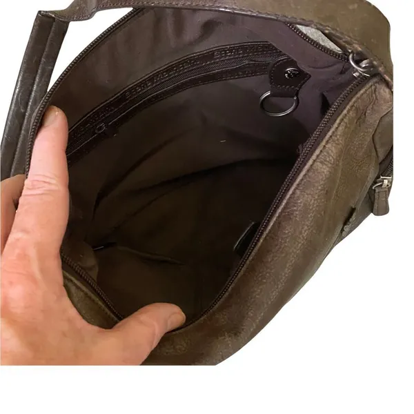 Vintage Stone Mountain Brown Leather Shoulder Bag - Image 15