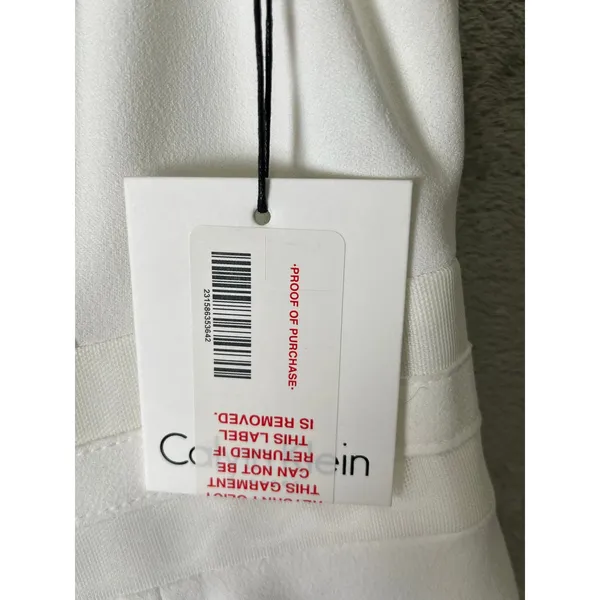 Calvin‎ Klein White Fit & Flare Dress Sleeveless Bridal Shower Cocktail 8 New - Image 7