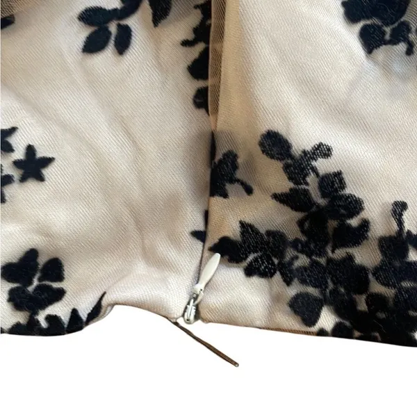 Zara Velvet Floral corset crop bustier corset style top medium tan and black - Image 3