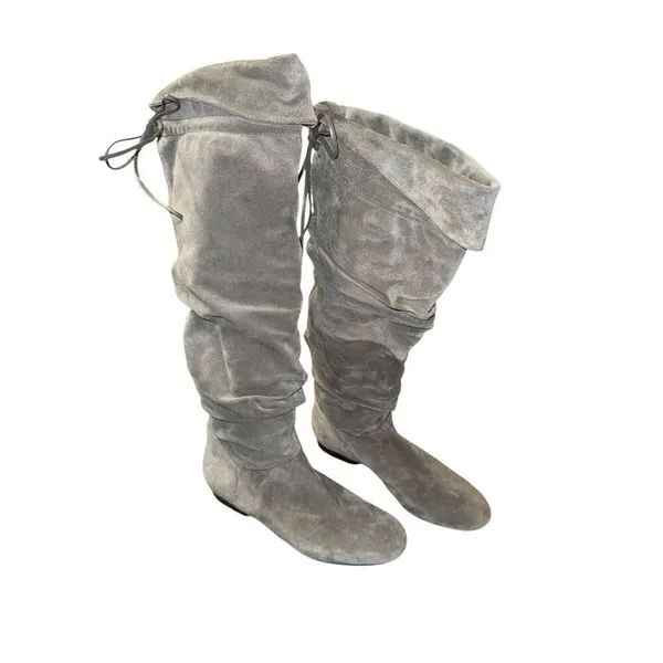 Enzo Angiolini Knee High Gray Suede Slouch Boots Size 8.5 - Image 2