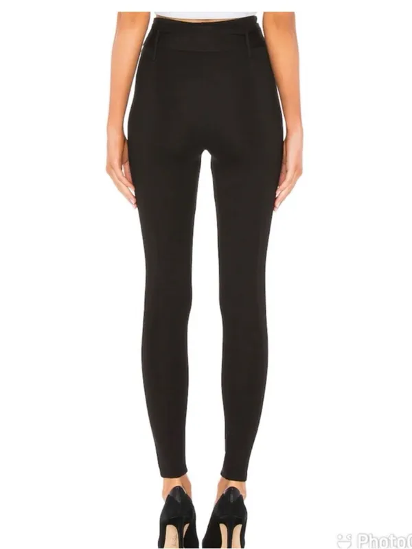 LPA High Waisted Belted Leggings Small Black Party Going Out City Chic Minimal - Image 6