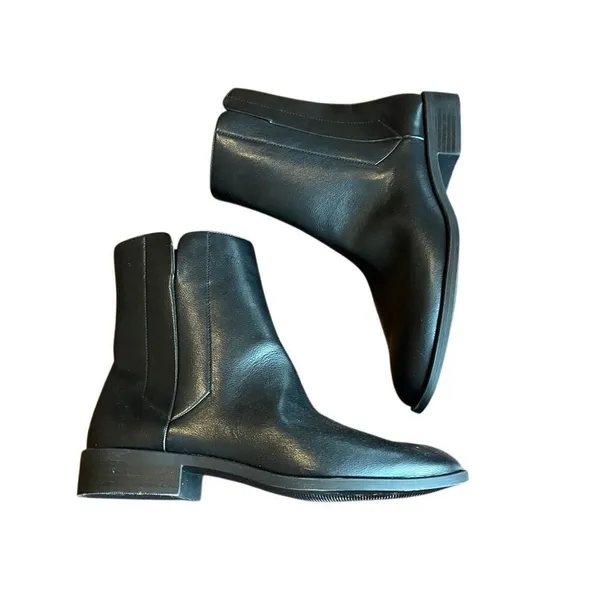 Loft flat ankle Women’s Black vegan leather ankle boots size 11 - Image 5