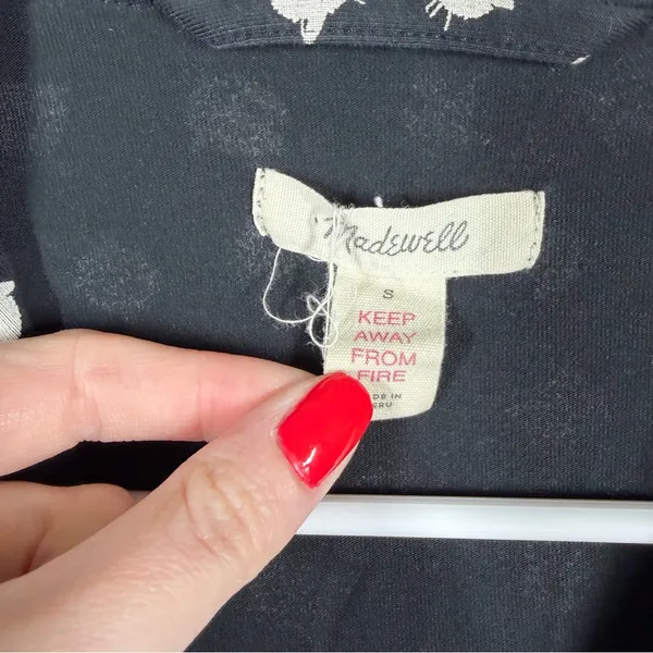 Madewell Black Cream Cat Print Shorts‎ Pajama Set - Image 5