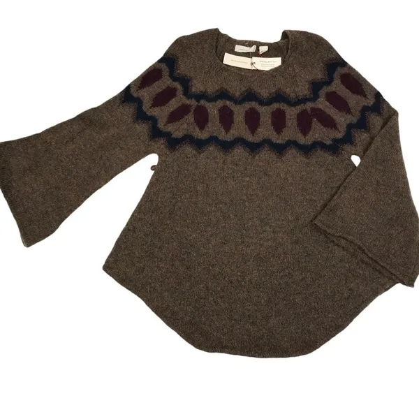 ANTHROPOLOGIE Mohair Wool Blend Sleeping On Snow Sweater-Tunic Women S Boho NWT - Image 6