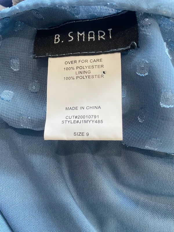 NWT B Smart Blue Long Sleeve Dress Size 9 - Image 8