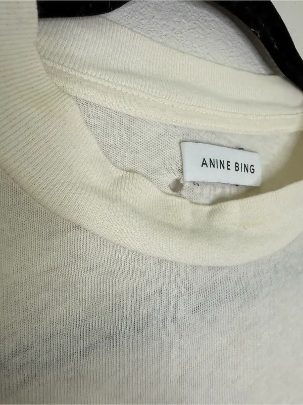 Anine Bing Ashton Tee Vintage Bing in Washed Buttercream sz S guc - Image 3