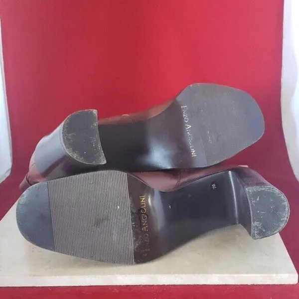Enzo Angiolini Brown Ankle Boots High Heel Chunky Heel - Size 7 M - Image 7