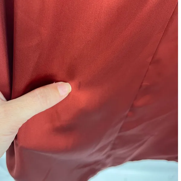Asos Maxi Wrap Satin Skirt Sz 0 Rust Y2K Minimalist Formal Bias Sleek Modern - Image 9