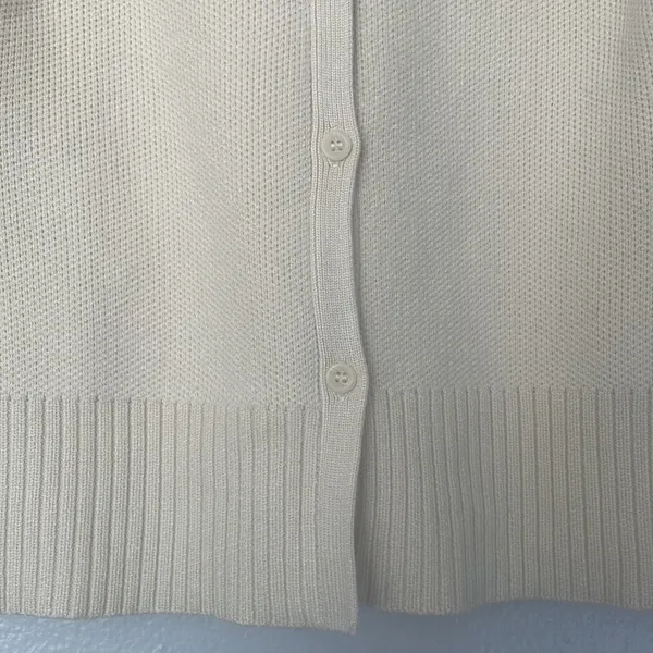 Zara Knit Ribbed Boxy Cardigan Jacket Cream Size Small - Image 6