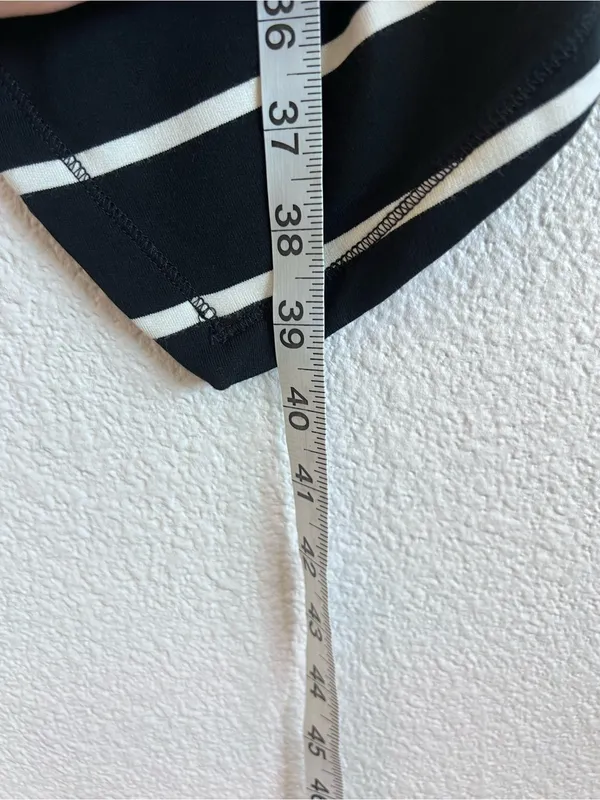 Lauren Ralph‎ Lauren Women's Open Front Waterfall Terry Cardigan Striped Black - Image 8