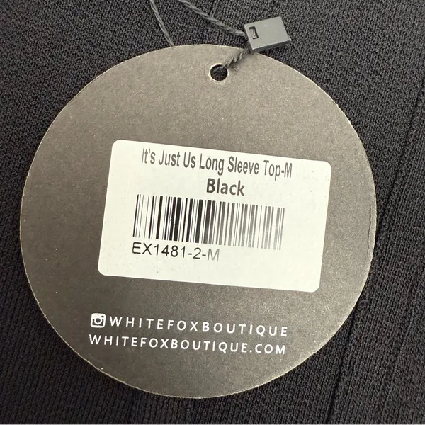 White Fox Boutique It’s Just Us Long Sleeve Corset Top Black - Image 10