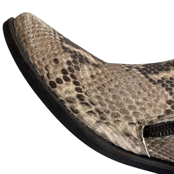 Free People Leather Ankle Boots Snakeskin Size 7 - Image 5