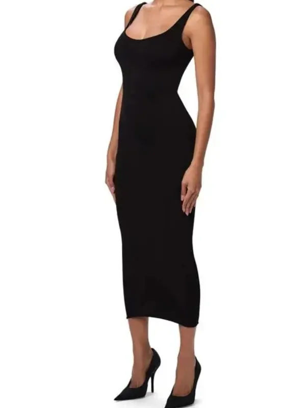 New Naked Wardrobe Sculpt Midi Dress Tank Black Fall 1 1X Plus - Image 2