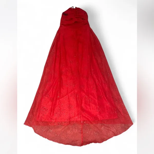Windsor Red Maxi Halter Neck Sparkly Dress - Image 4