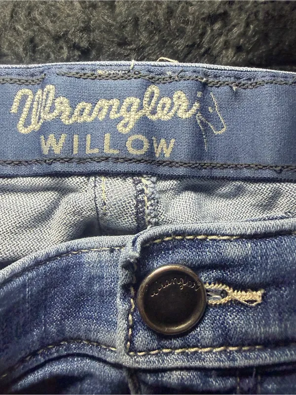 Wrangler Willow Ultimate Riding Jean Mid Rise Bootcut Embroidered Whiskered 34 - Image 7