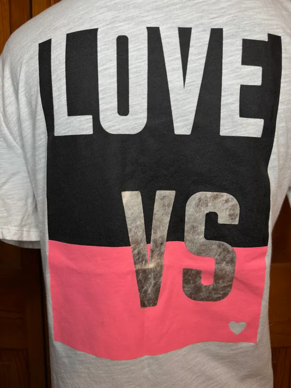 Victoria’s Secret “Love VS” Graphic Short Sleeve White Tee Shirt Size Medium - Image 3