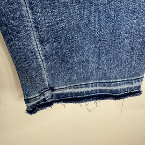 Judy Blue‎ Jeans Juniors 3/26 Blue High Rise Slim Boot Raw Hem Stretch Denim - Image 4