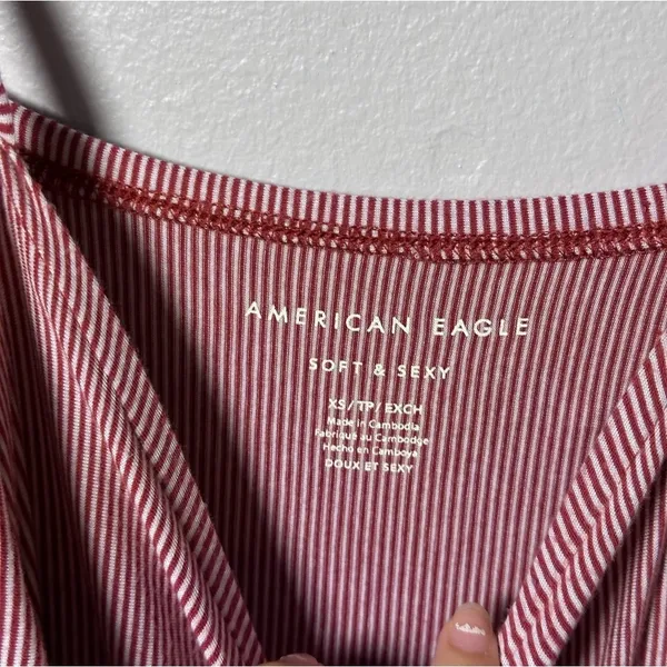 American Eagle Off Shoulder Stripe Top Blouse Soft &‎ Sexy Size XS - Image 4