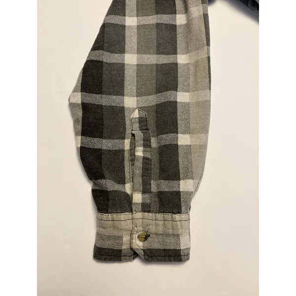 OKAY Button Up Shirt Women 6XL Gray Plaid Oversized Short Sleeve Casual - Image 7