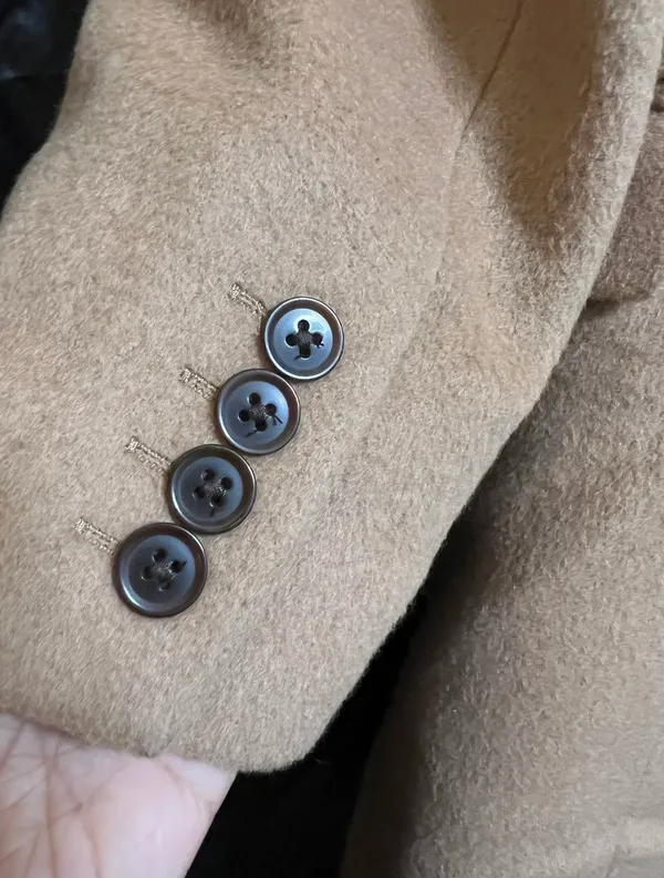tan wool-blend Topcoat from Express size XS - Image 15