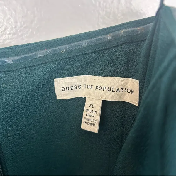 Dress the Population Bailey Pine Green Off the Shoulder Sheath/Bodycon Dress XL - Image 11