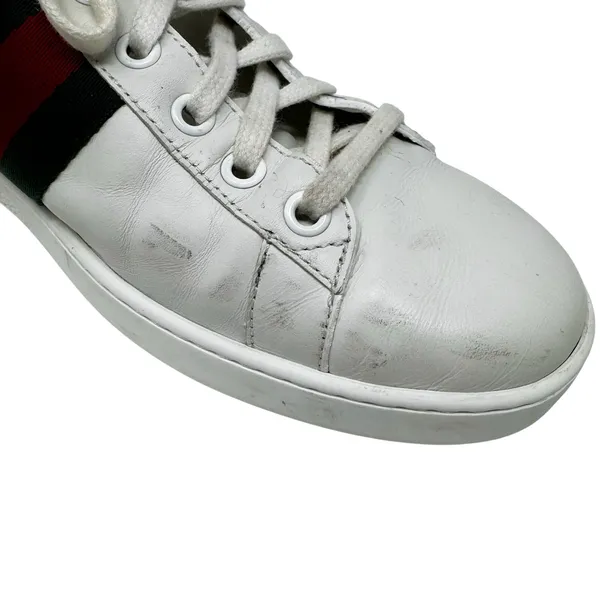 Gucci Ace Bee Sneakers White Leather Low Top EU 41 - Image 4
