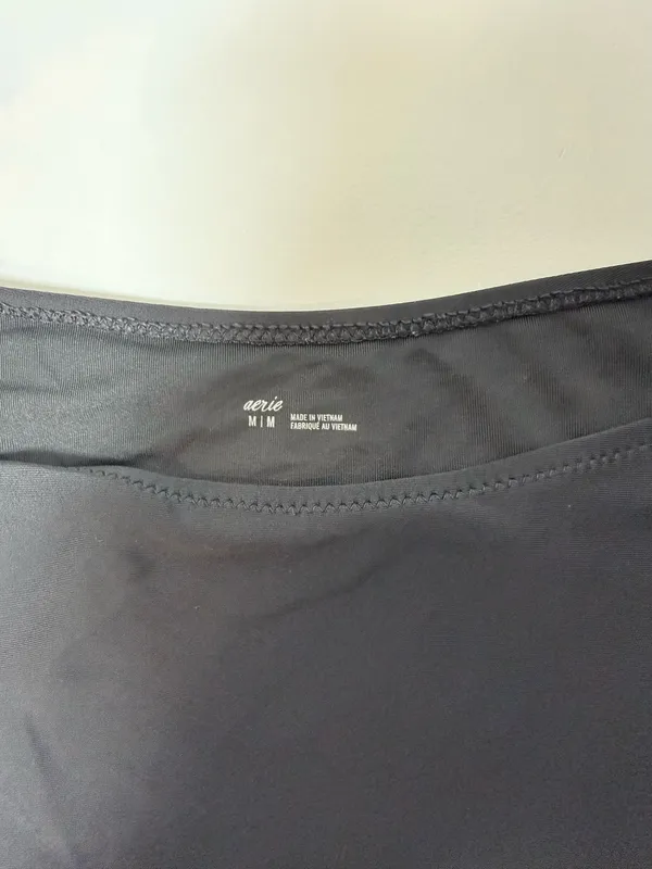 Aerie Mid-rise Bikini Bottom Solid Black Full Coverage - Image 8