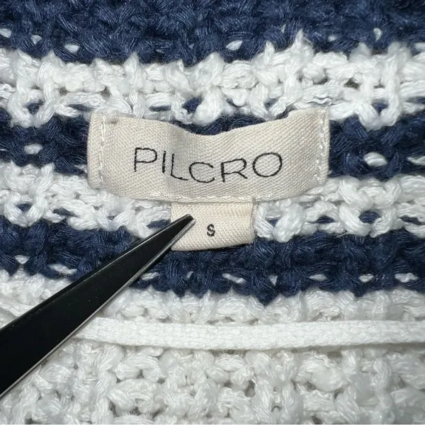 Anthropologie Pilcro Striped Henley Pullover Sweatshirt Women’s S Oversized - Image 8
