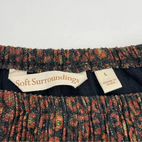 Soft Surroundings Carmella Metallic Top Womens SZ Large Brown Black Gold Blouse‎ - Image 3