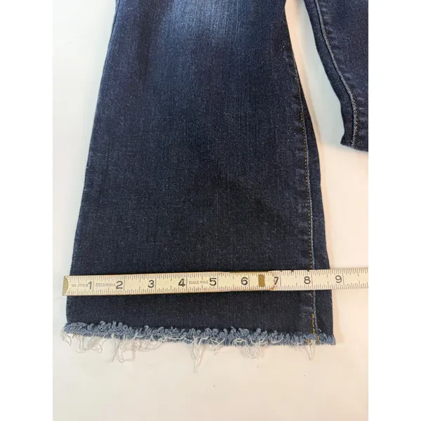 Judy Blue Wide Leg High Rise Raw Hem Dark Wash Jeans JB82517DK-CO Womens 1/25 - Image 4