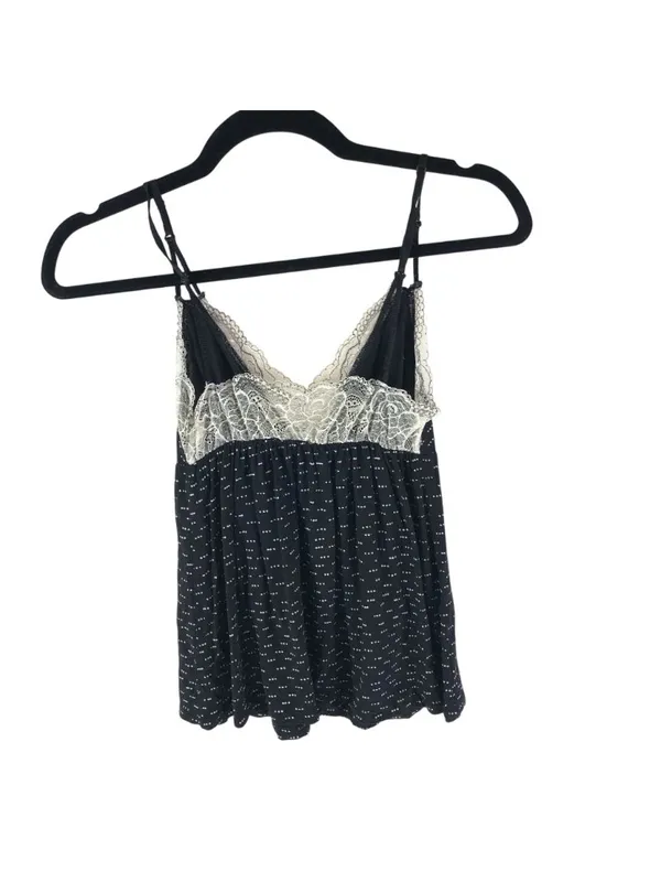 Eberjey Lace Trimmed Black & White Polka Dot Camisole Top S - Image 2