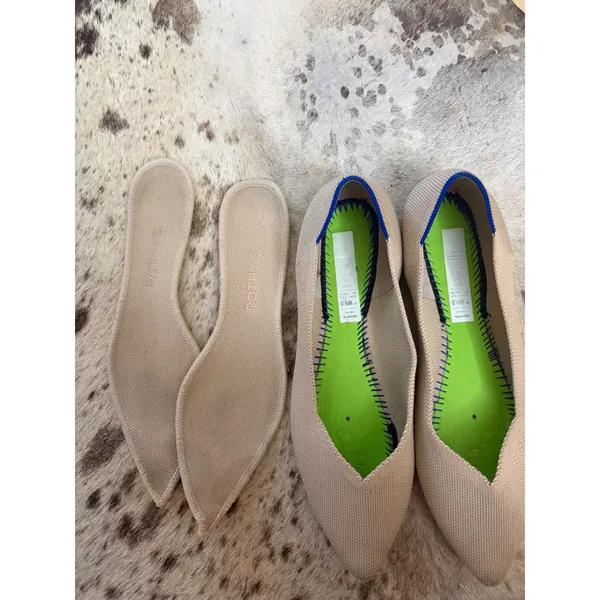 ROTHY'S‎ The Point Flats In Tan Cream Size 9.5 - Image 6