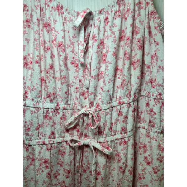 AND NOW THIS Floral Maxi Dress Sundress Sleeveless Pink White XL‎ Cottagecore - Image 3