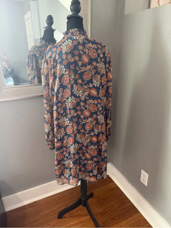 Harper Rose Sky Captain Balloon Sleeve Mockneck Trapeze Dress Victorian 14 - Image 6