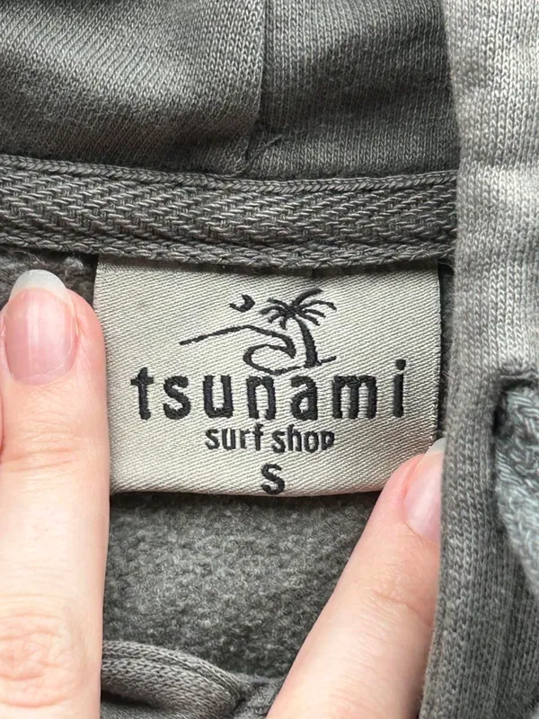 tsunami surf shop gray salty wave costal living myrtle beach, sc graphic sweatshirt - Image 5