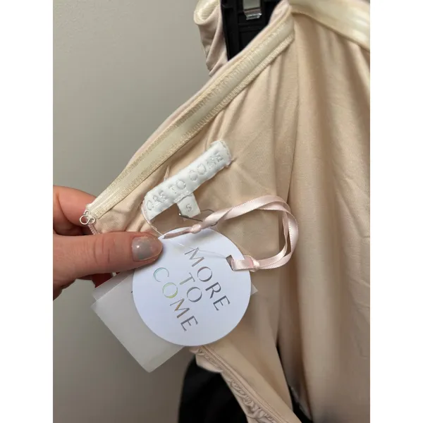 NEW More To Come Raquel Mini Bubble Dress in Nude Black Size Small - Image 6