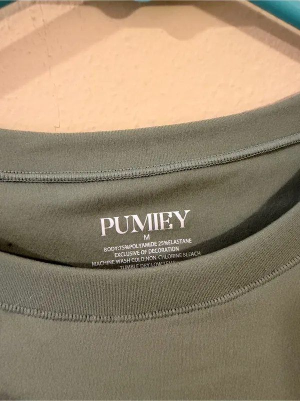Women's Long Sleeve Crewneck Top in Sage Green - Image 3