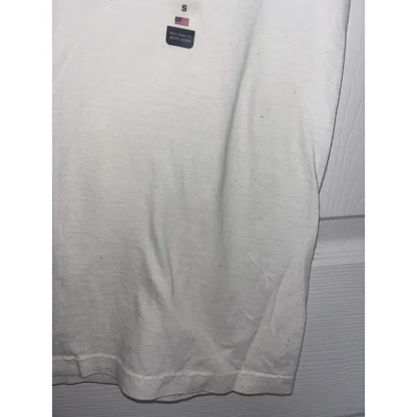 Flawed Y2K Deadstock Ralph Lauren Jeans Co White T-Shirt Flag Logo S - Image 13