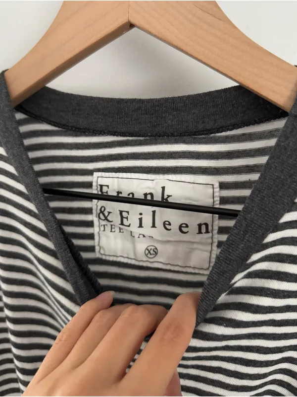 Frank & Eileen XS Theo Perfect Tee Grey White Tee Dolman Relaxed - Image 5