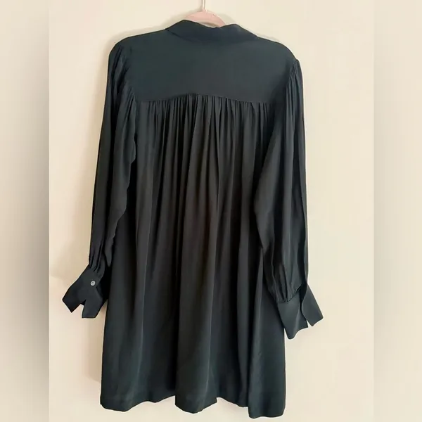 Madewell Relaxed Button-Front Mini Dress – Black, Size Medium NWT - Image 8