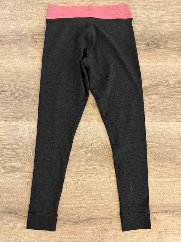 Victoria’s Secret PINK Yoga Leggings Women’s M Gray Pink Logo Drawstring - Image 2