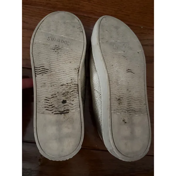 Soludos Womens‎ Gold Metallic Leather Low Top Lace Up Sneakers Size 6 - Image 4