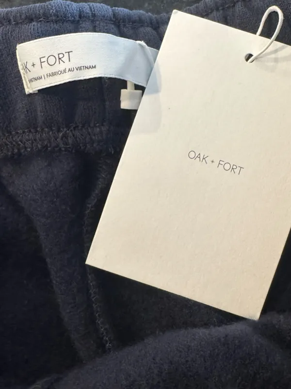 OAK + FORT Navy Elastic Waist Athletic Shorts Blue - Image 2