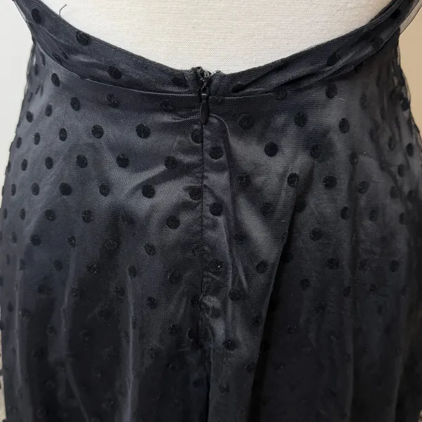 Jacquard Dress Sz 6 Halter Open Back Little Black Goth Evening Party‎ - Image 6