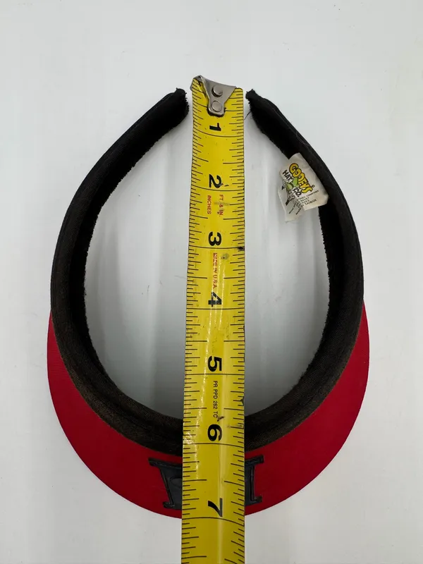 Vintage Disney Mickey Mouse Red Visor Goofys Hat Co Adult Sun Hat Taiwan 1980s - Image 6