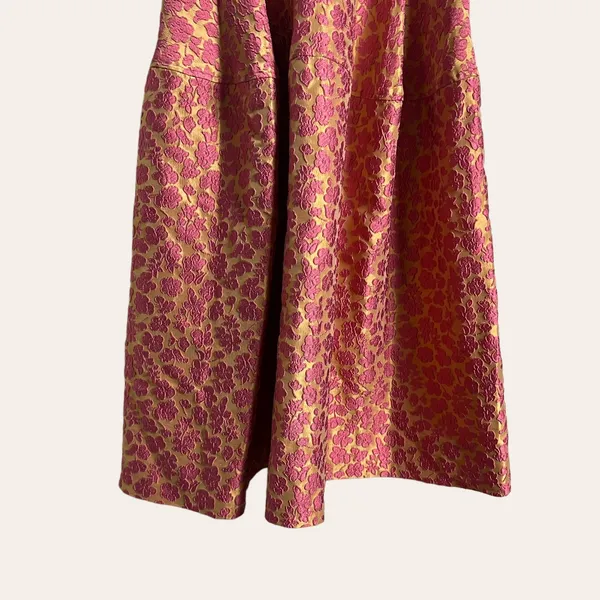 Jill Jill Stuart Pink Floral Jacquard Sweetheart Cocktail Midi Dress Size 0 - Image 10