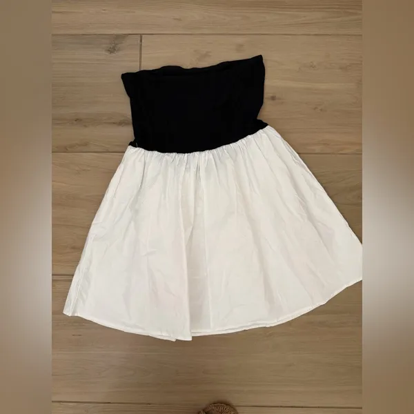 NEW Strapless 100% Cotton Mini Poof Dress M - Image 3